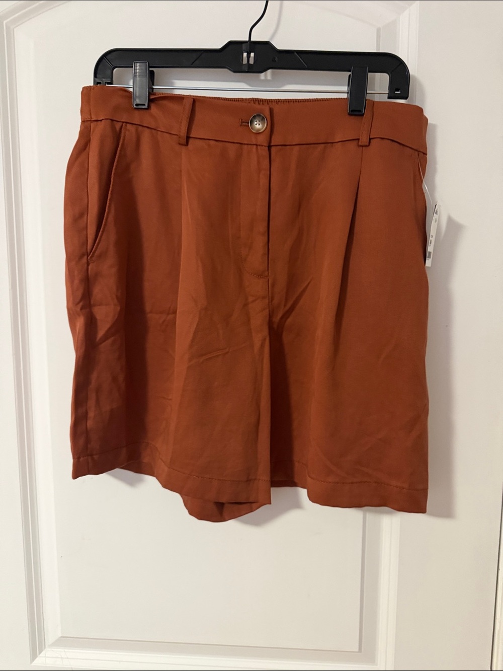 LOFT Rust-Colored Tailored High-Waist Shorts